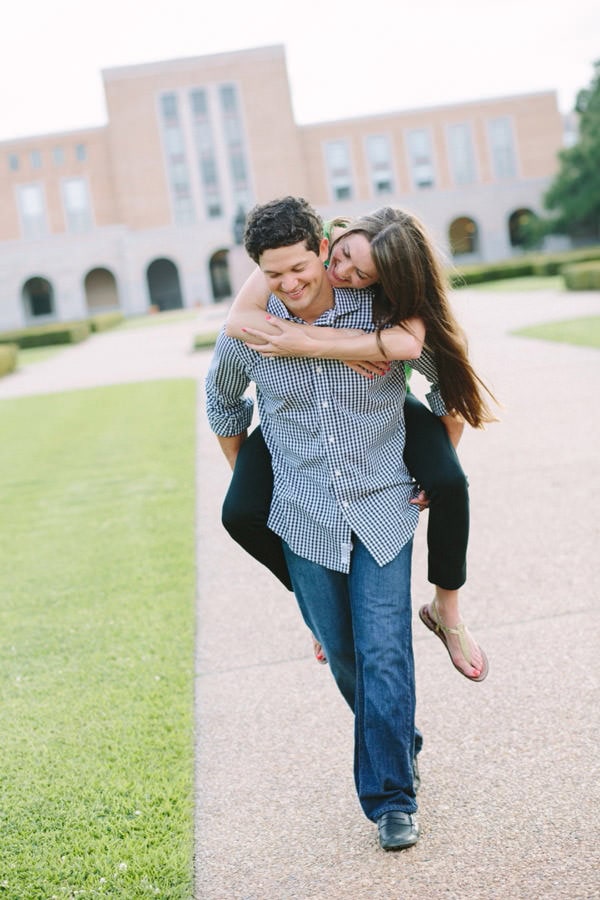 rice campus engagement pictures
