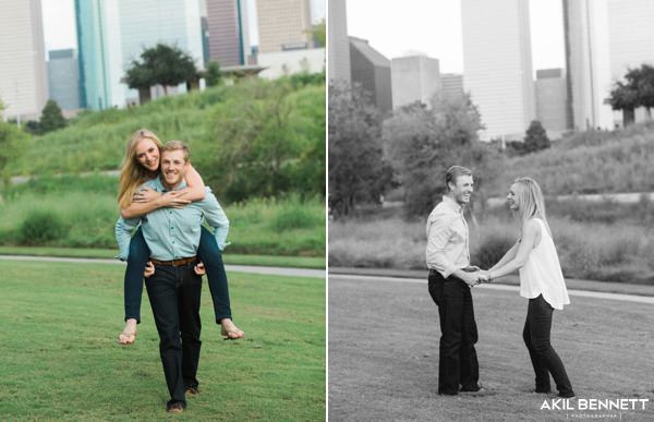 Downtown Houston Engagement Photos