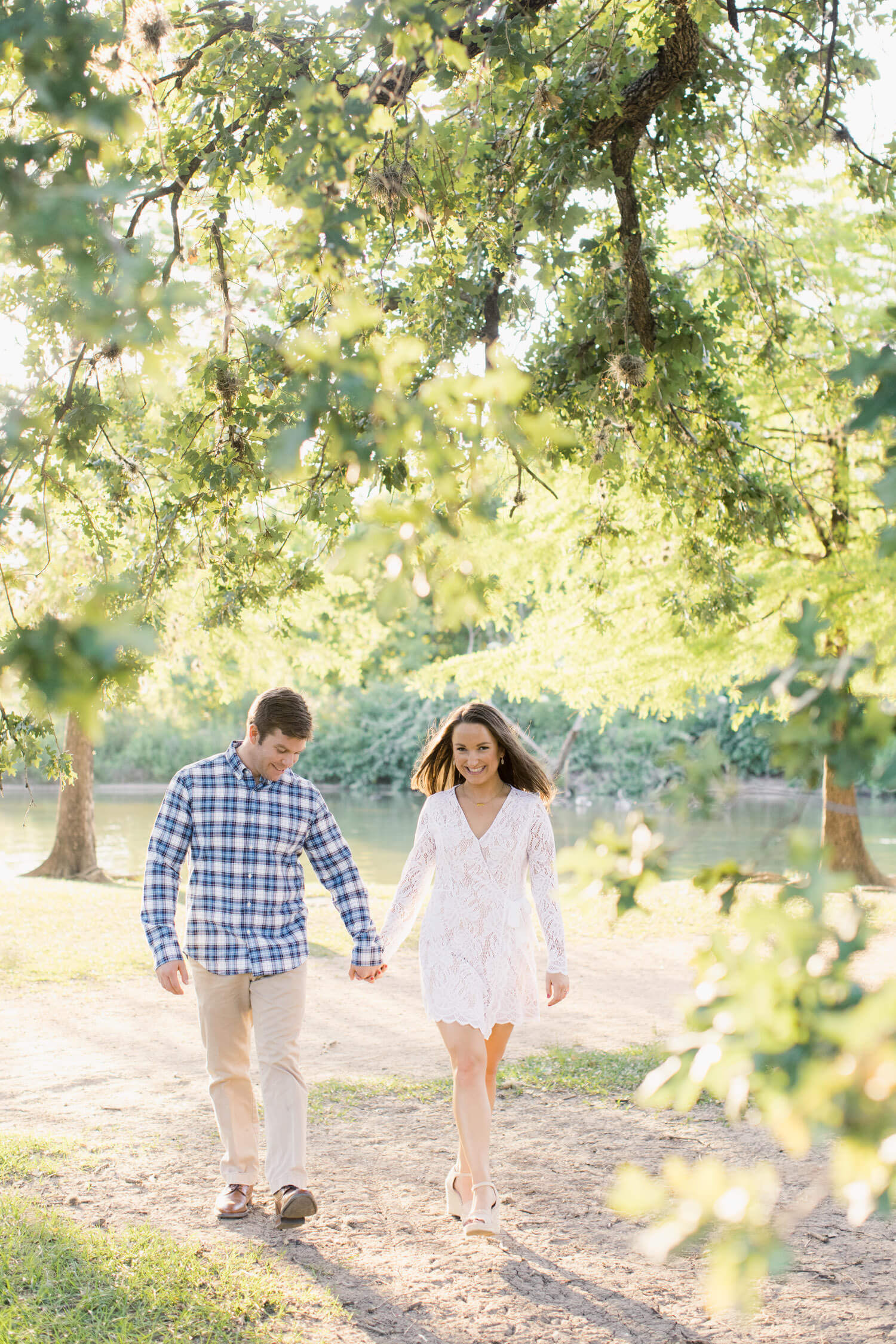 Engagement session at Herman Park