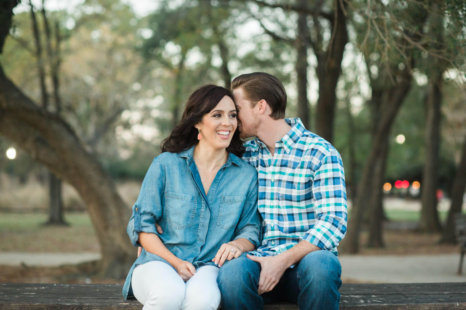 Engagement session at Herman Park