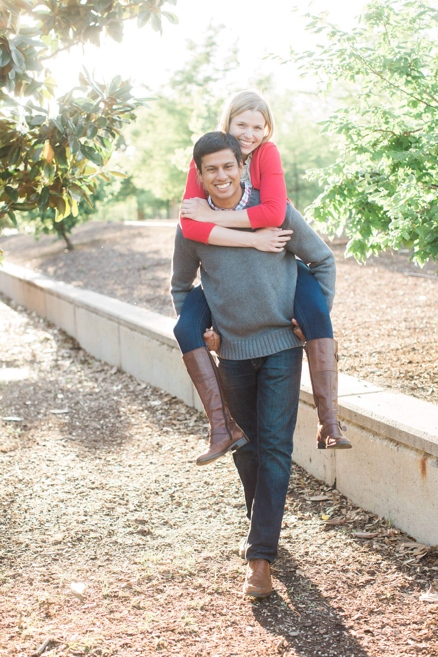 Engagement session at Herman Park